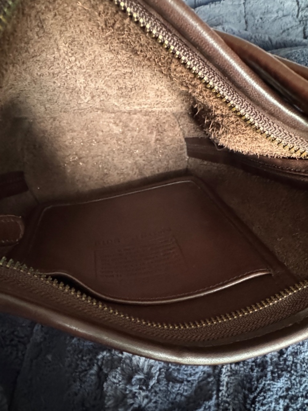 COACH, Vintage Brown Leather Mini Shoulder Bag - Picture 5 of 6